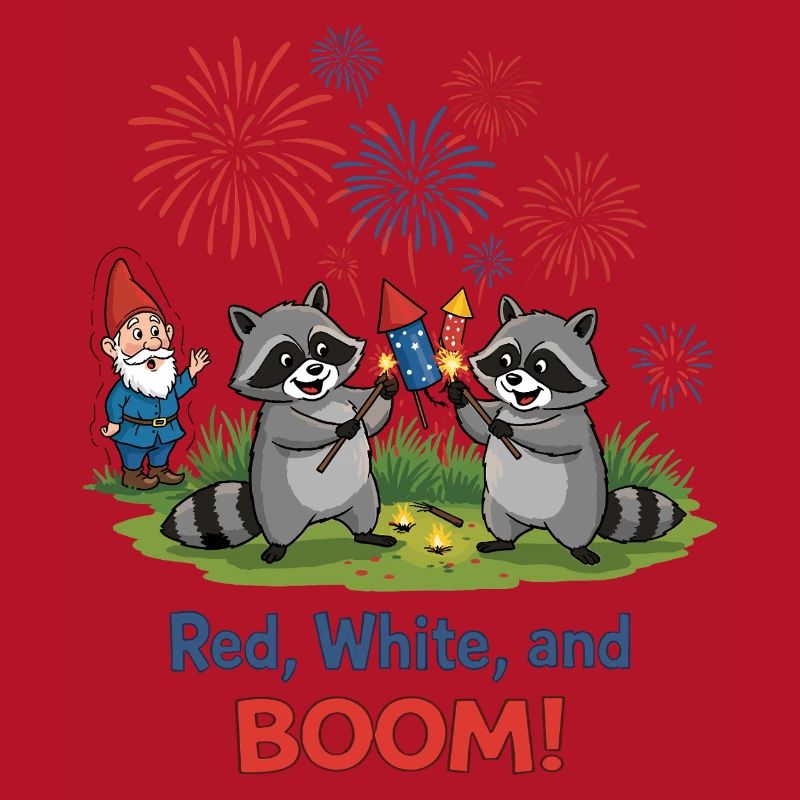 Raton laveur 4 juillet Feu d’artifice