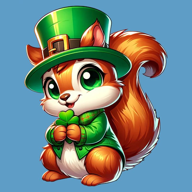 St. Patrick's Day Süßes Eichhörnchen Comic Design