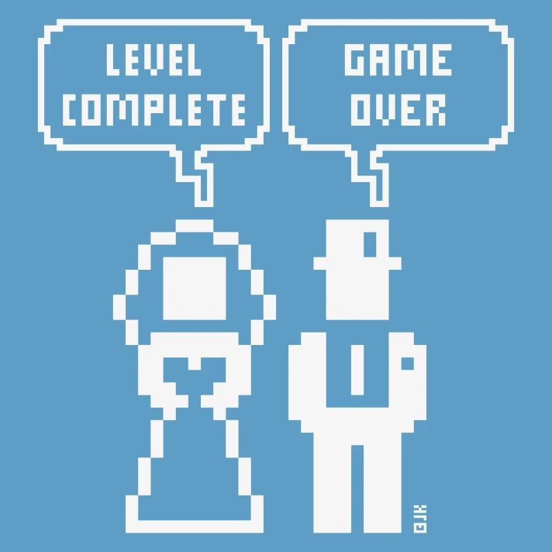 Level Complete – Game Over (JGA / Pixel / Bold W)