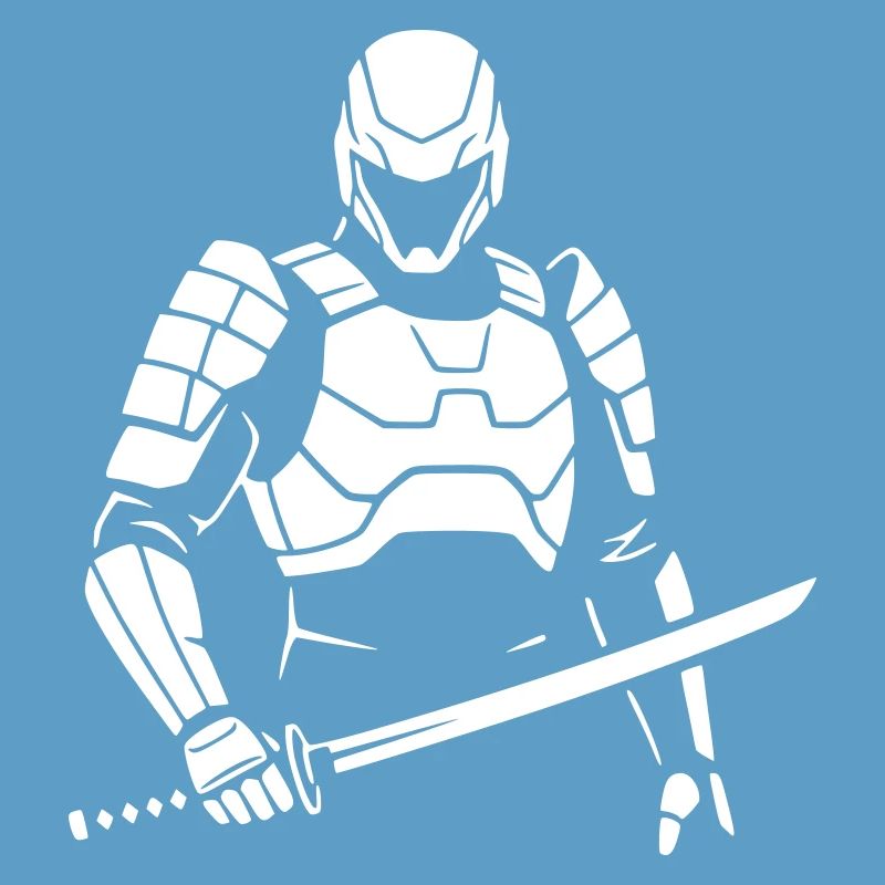 Cyberpunk Samurai Robot Warrior Vector