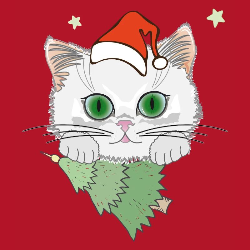Katze mit Weihnachtsbaum