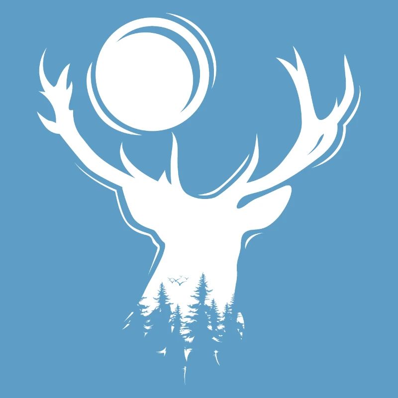 Moose Symbol Moon Deer Evening Forest Icon Graphic