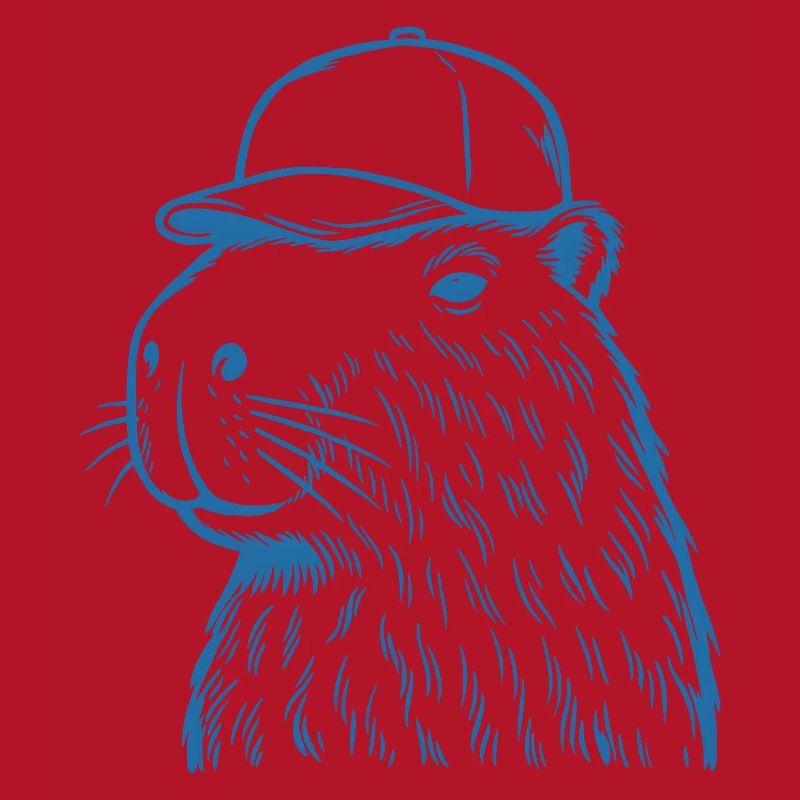 Capybara mit Baseballkappe