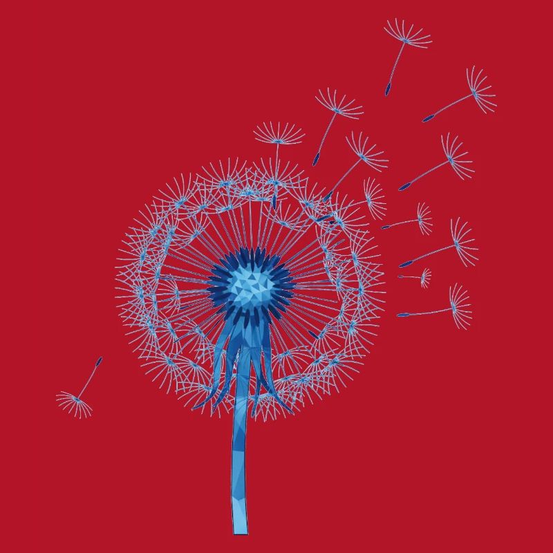 Blue Dandelion Origami Pattern