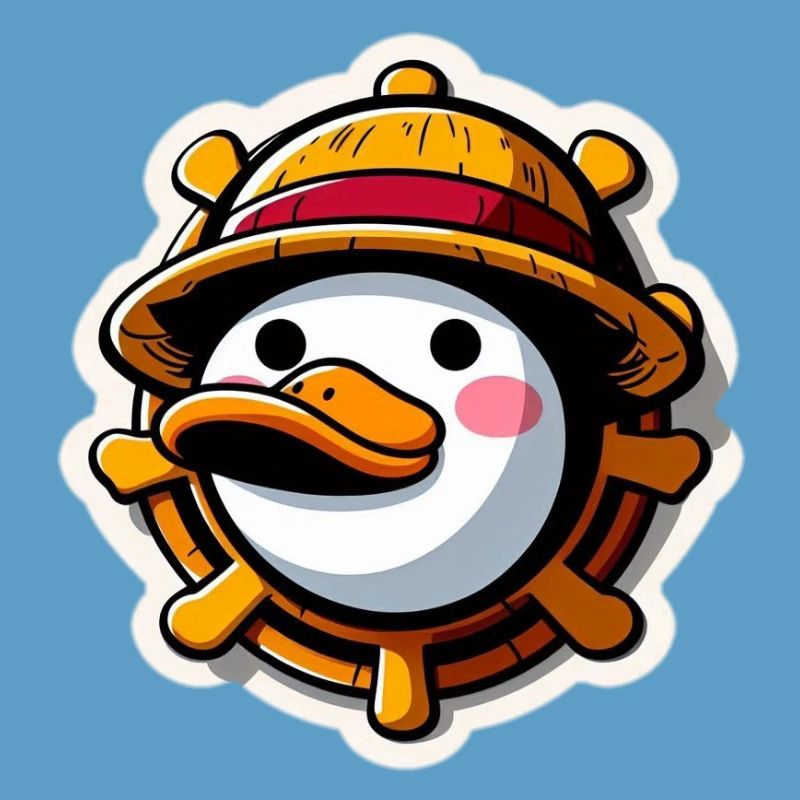 Duck with Straw Hat