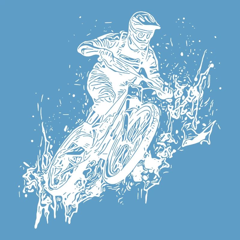 Mud Splash Splash Mountain Biker avec vélo