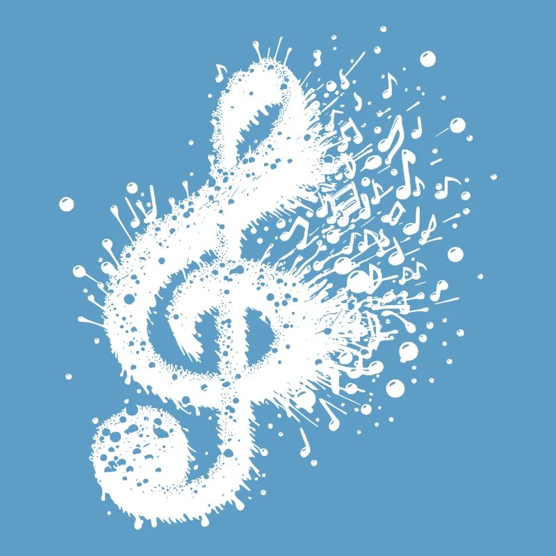 Music clef splash notes
