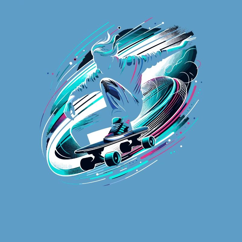 Longboarder auf Skateboard oder Longboard