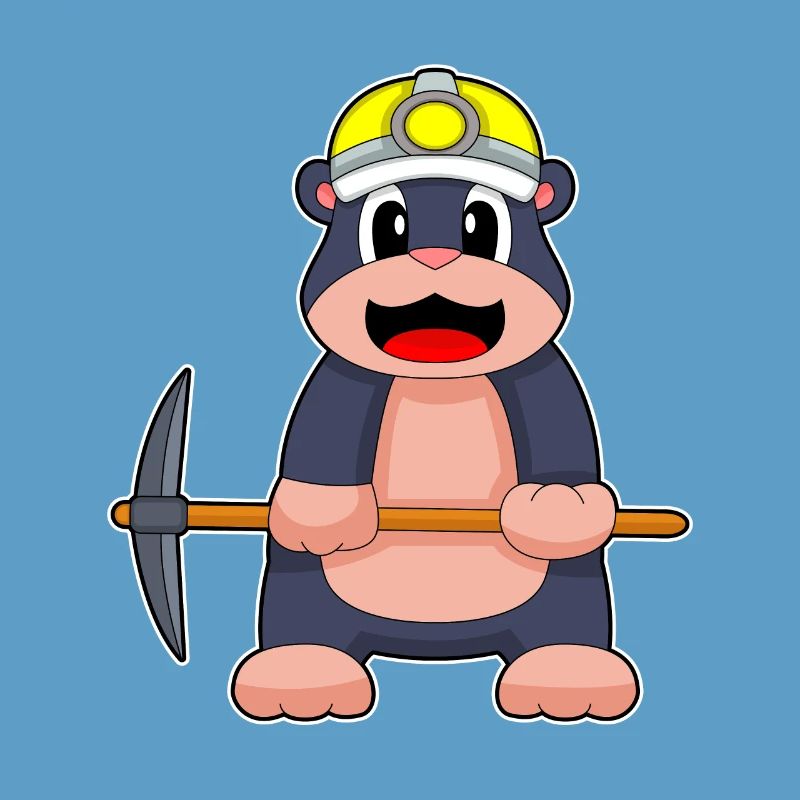 Mole, Miner, Pickaxe, Mining