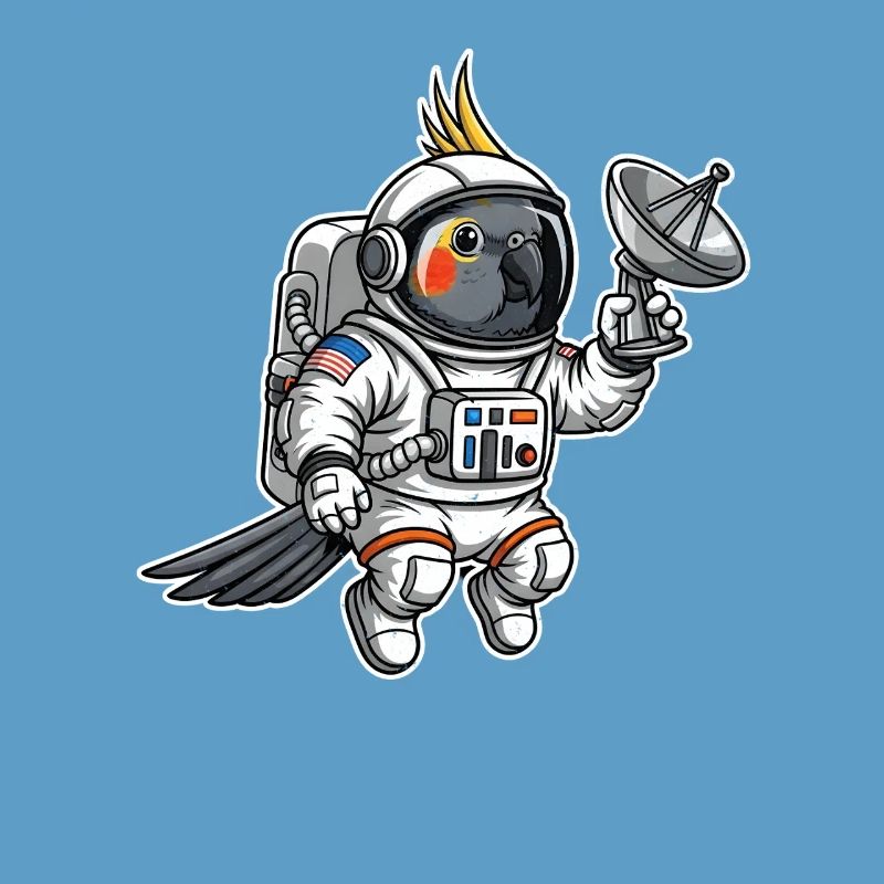 oiseau de l’espace astronaute calopsitte