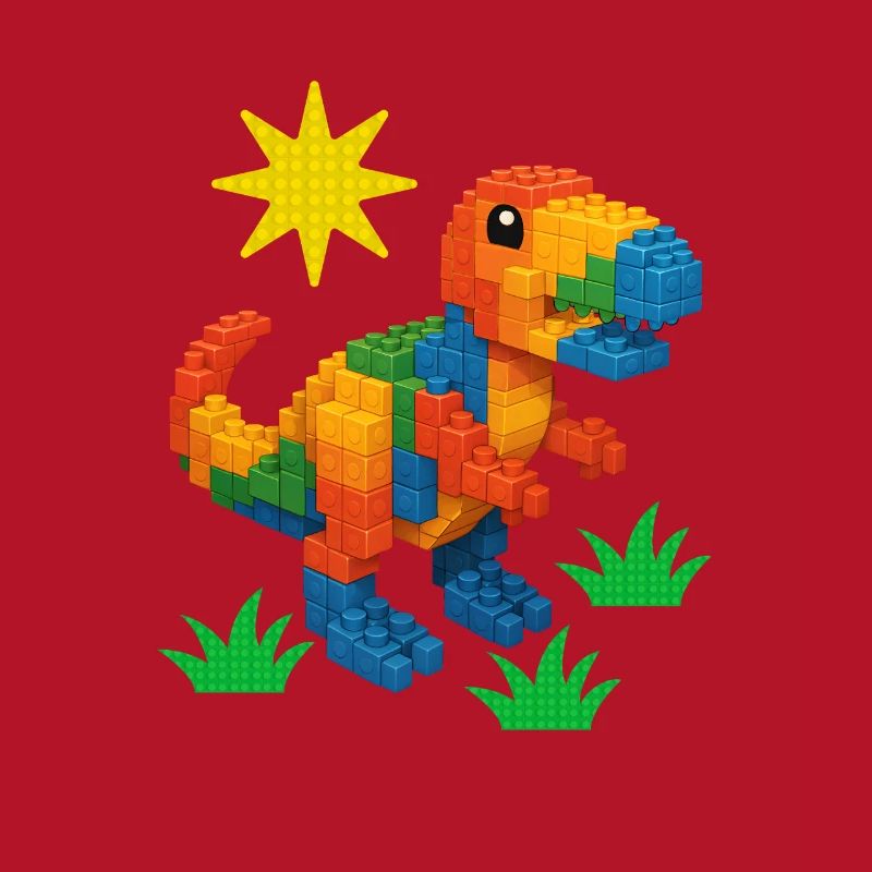 Dinosaur Made Of Bricks Creative Block Builder