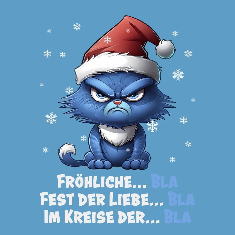 I Hate Christmas - Grumpy Blue Cat