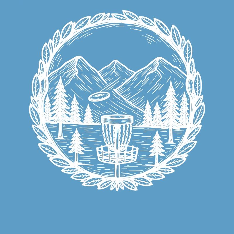 Disc Golf Mountain Scene Flying Disc Basket
