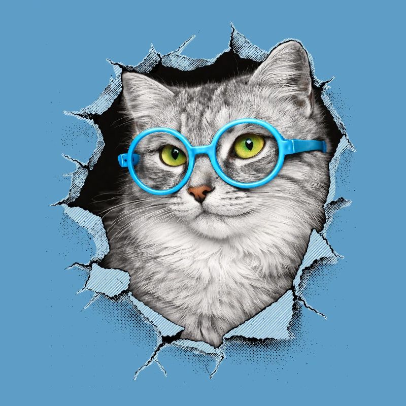 Chat mignon – Arts techniques mixtes Blue Glasses