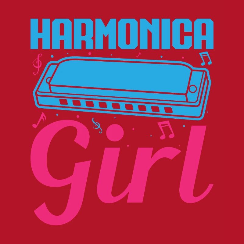 Funny Harmonica Player Girl Harmonica