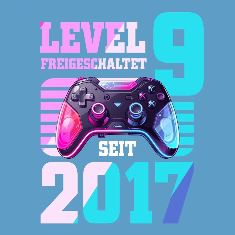 9. Geburtstag Junge Mädchen 2017 Gaming Level 9
