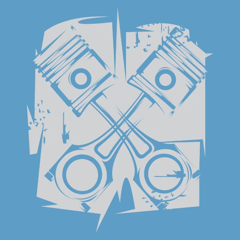 v8 Piston Engine Icon Art Illustration Logo