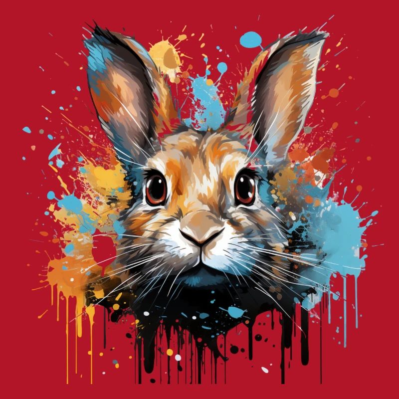 Rabbit Head Rabbit Color Splash Bunny