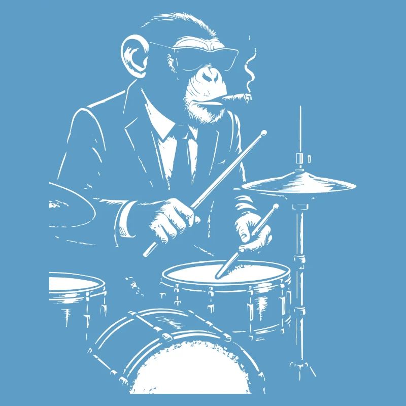 Jazz Monkey playing the Drums