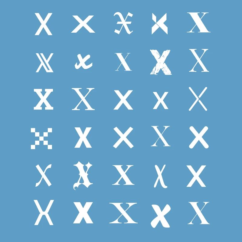 Typografie-Monogramm-X-Muster