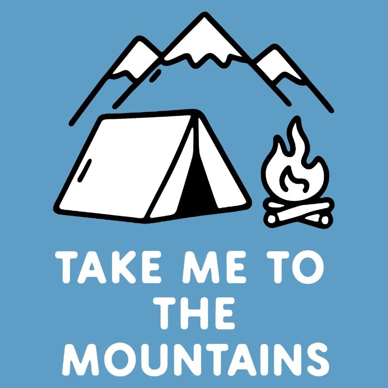 Mountain camping fire evening