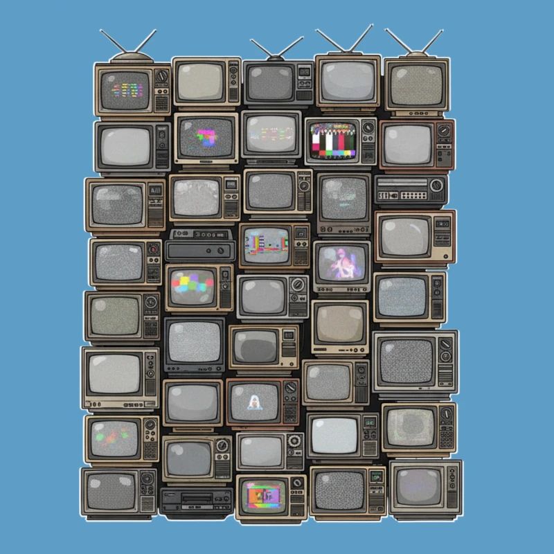 Retro Fernseh-Stack Collage