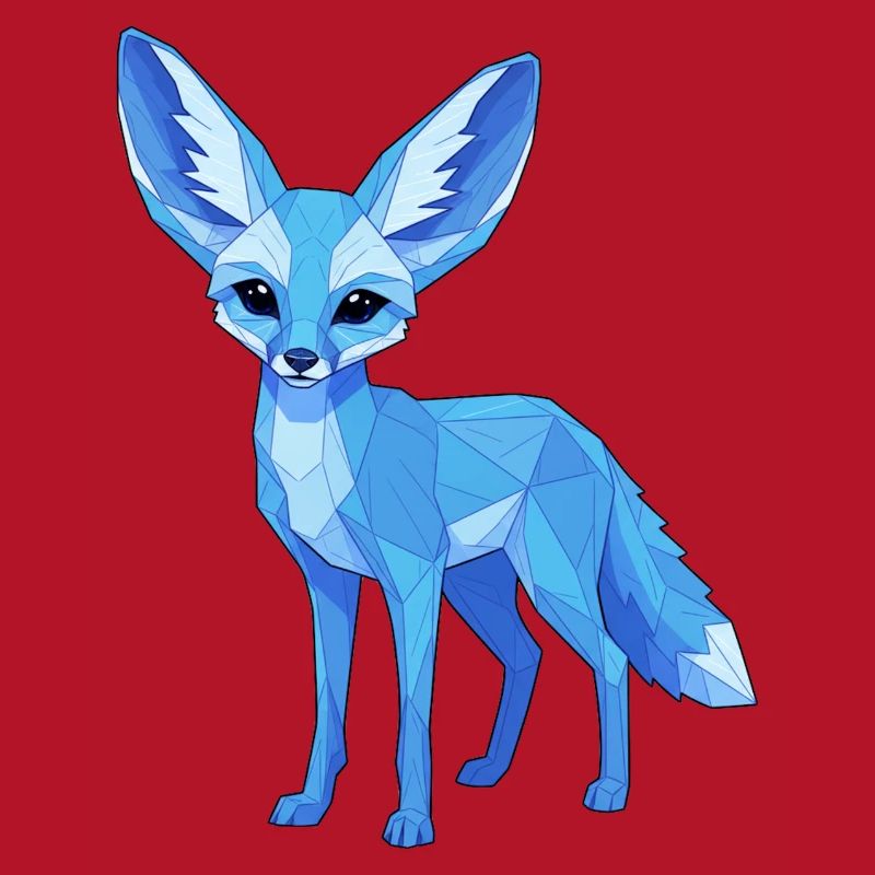Blue Geometry Fox