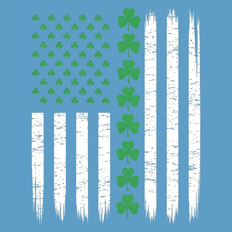 Drapeau américain américain avec trèfles pour Saint Patrick