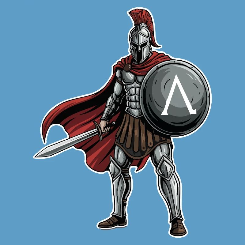 Hoplite Spartiate Lambda Bouclier Épée Mascotte