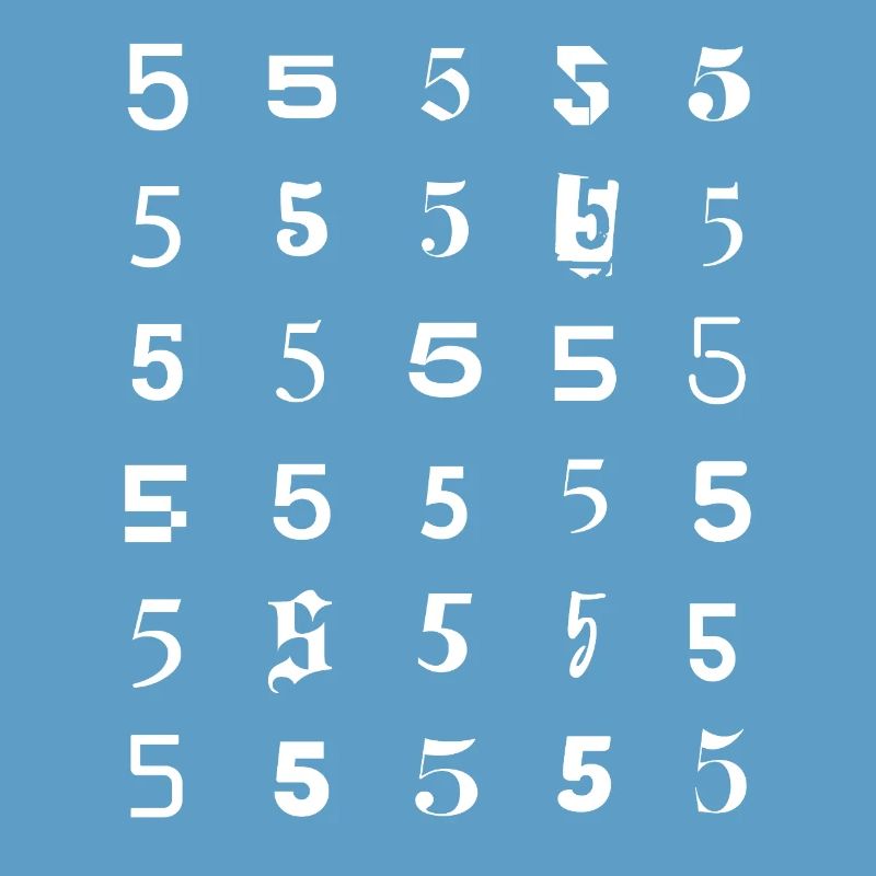Number Five Grid Pattern
