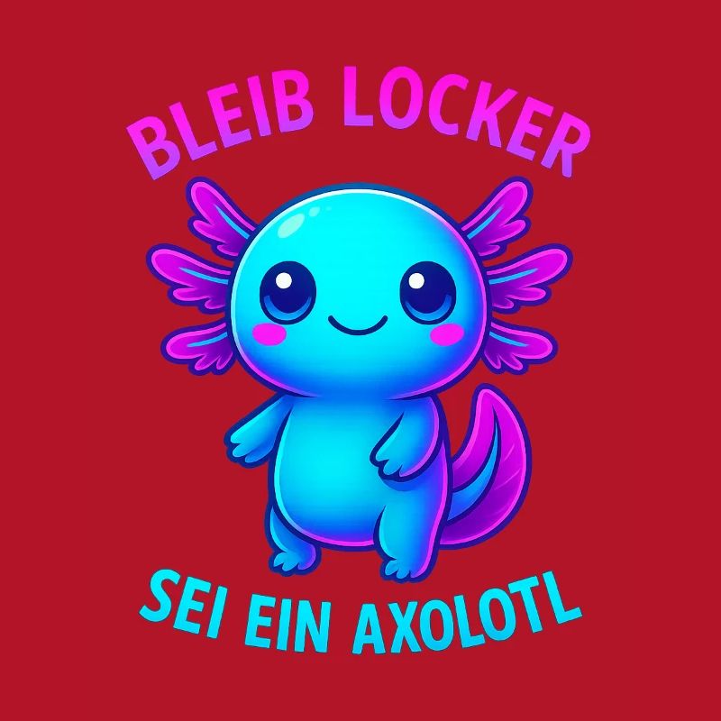 Bleib locker sei ein Axolotl | Neon Spruch Design