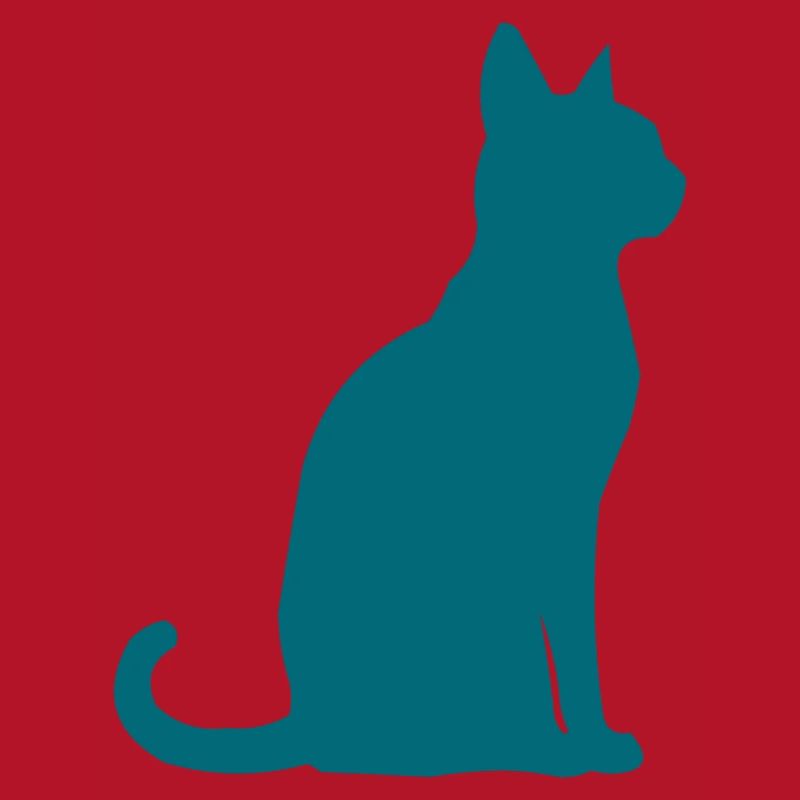 Silhouette de chat sarcelle