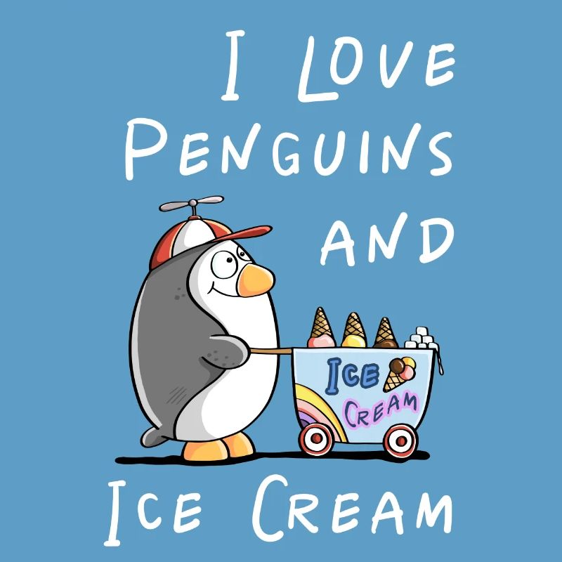 I Love Penguins and Eiscreme - Pinguin Eis Comic