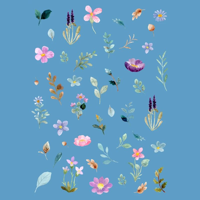 Aquarell Blumen auf Schwarz