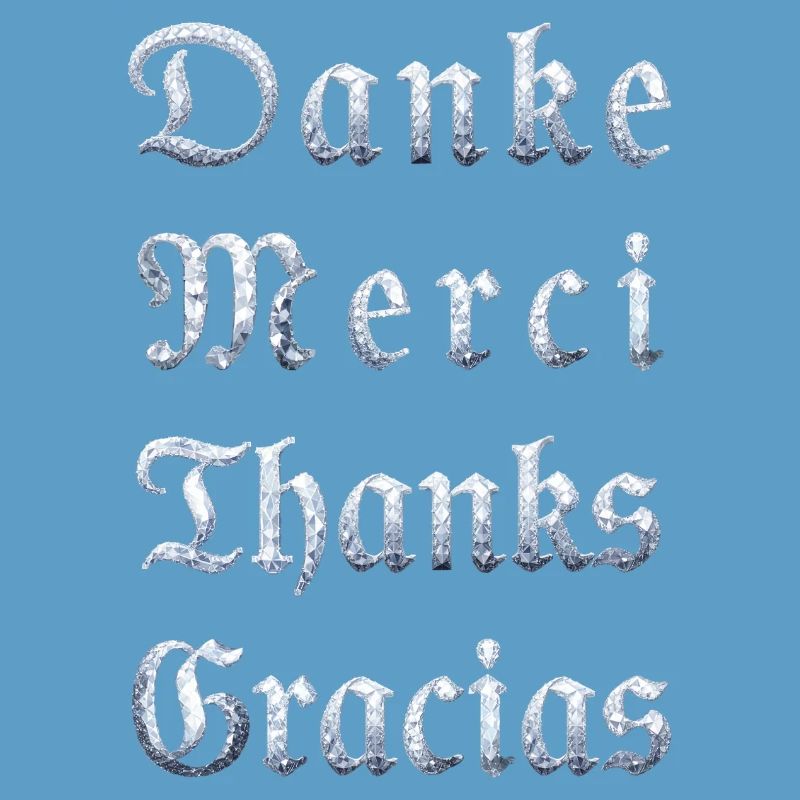 Multilinguale Dankesbotschaft Eiskristall