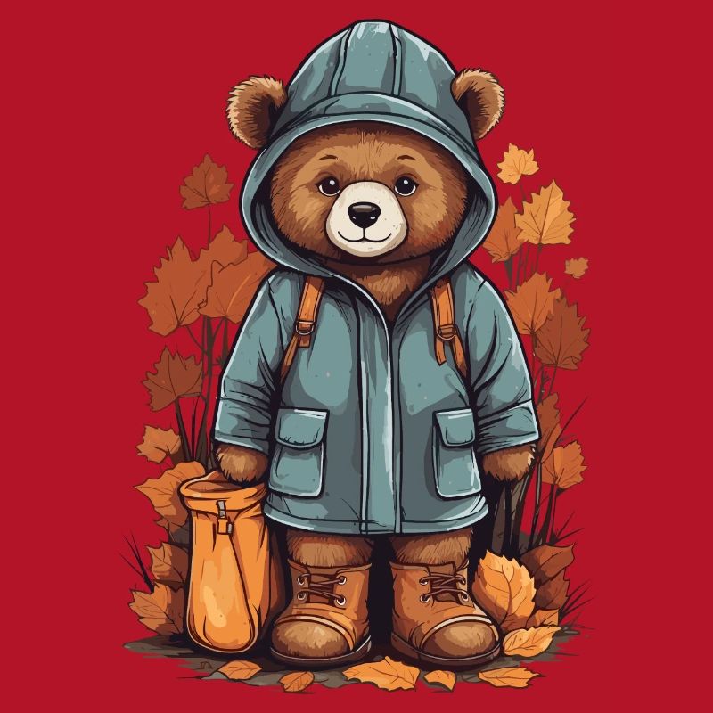 Ours mignon avec imperméable