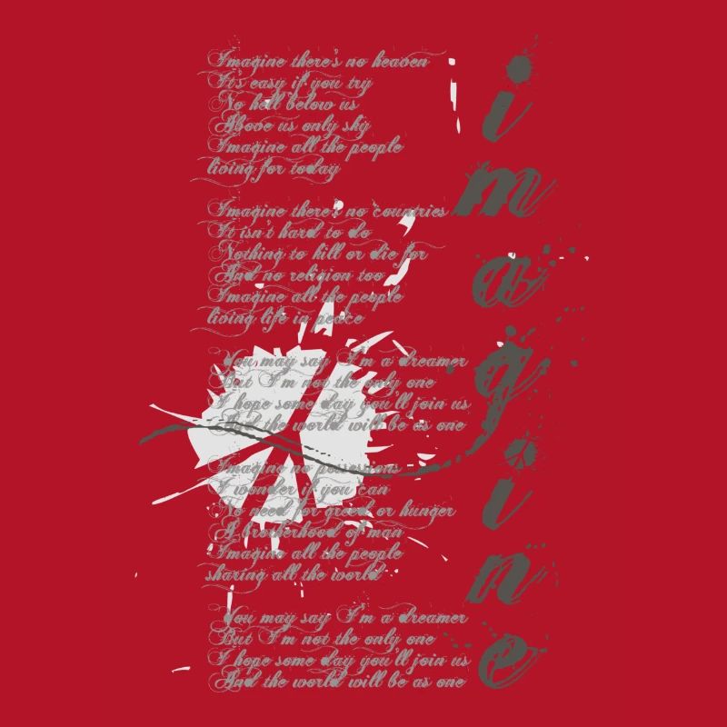 imagine - graphic peace sign & true text