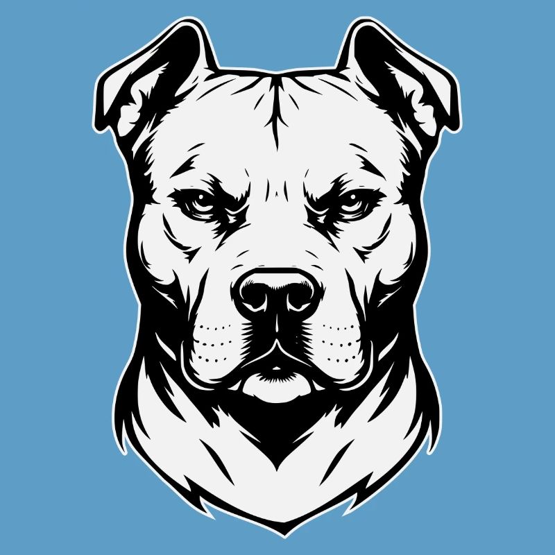 Conception de tête de pitbull noir et blanc