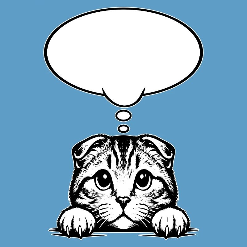 Scottish Fold-eared Cat Speech Bubble