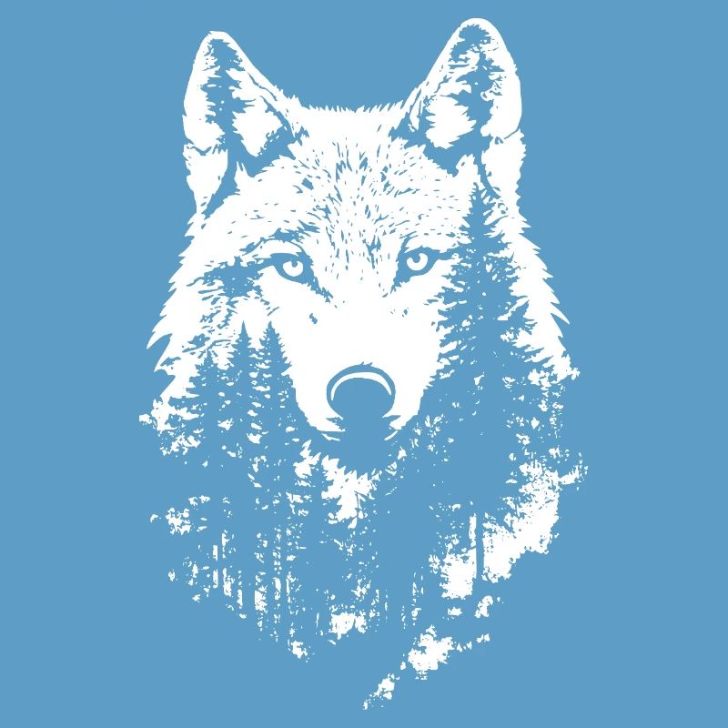 Wolf Face Forest Silhouette