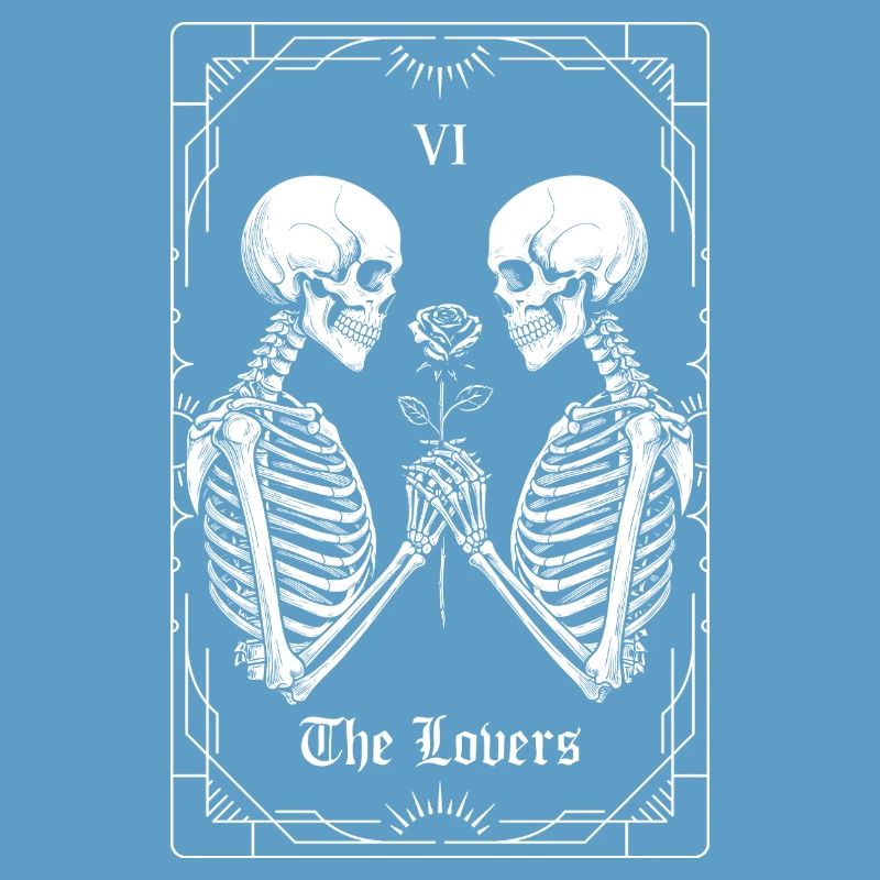 Die Liebenden — Spooky Tarot Skeleton Goth