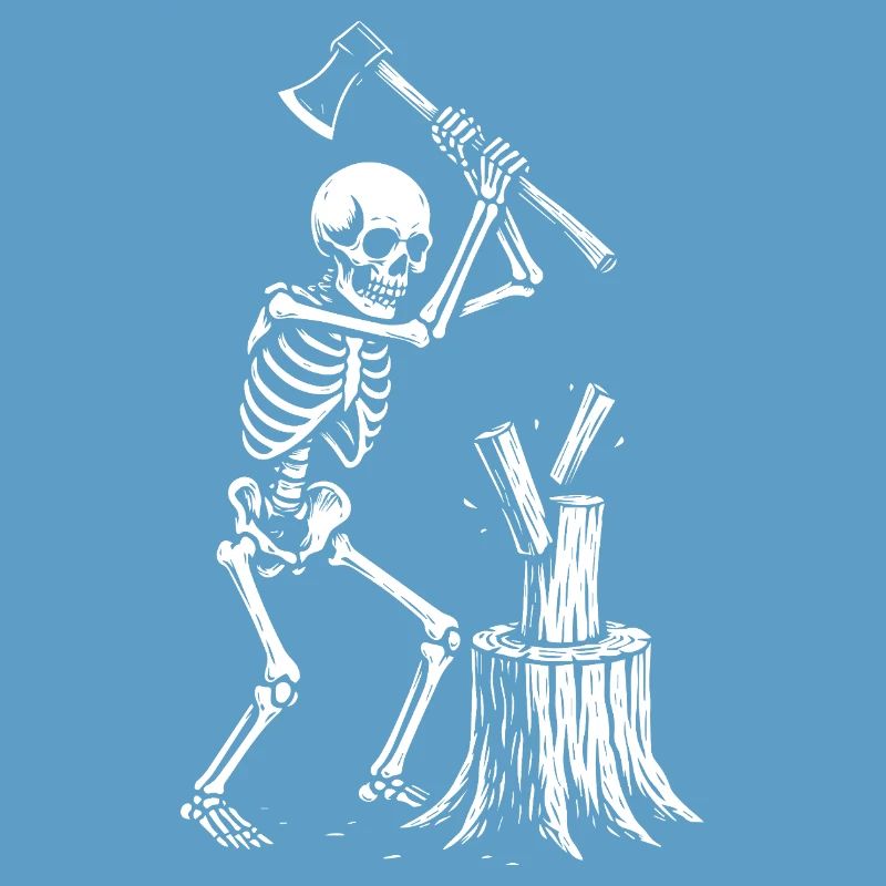 Skeleton Lumberjack Silhouette