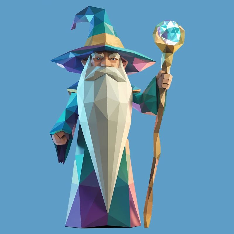 Wise Wizard - Cool Low Poly Logo