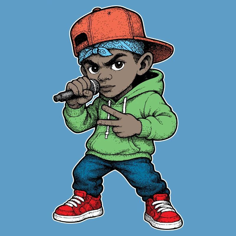 Junger Rapper-Junge mit Mikrofon