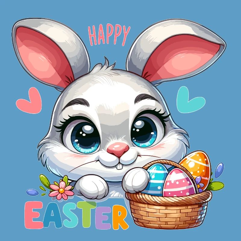 Joyeuses Pâques - Illustration de lapin de Pâques