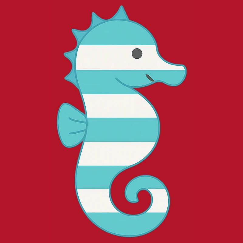 Hippocampe turquoise rayé
