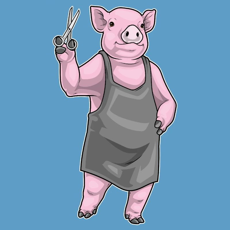 Ciseaux de coiffeur en forme de cochon