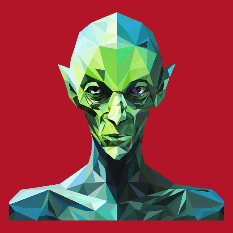 Polygon-style alien