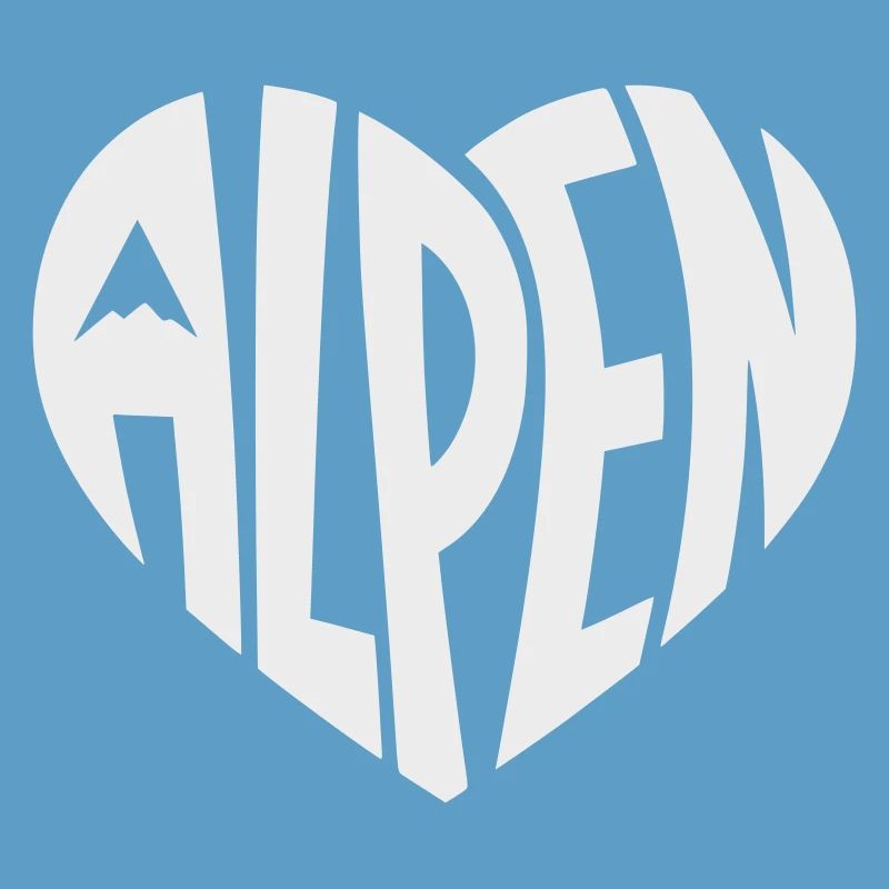 Alpen Herzdesign - Designfarbe variabel