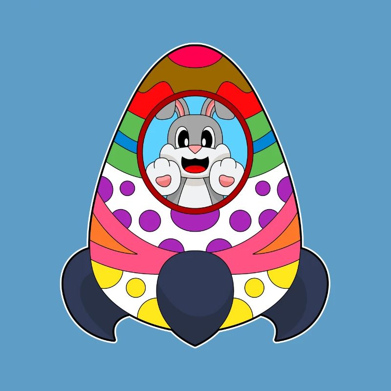 Bunny Easter Easter Egg Rocket